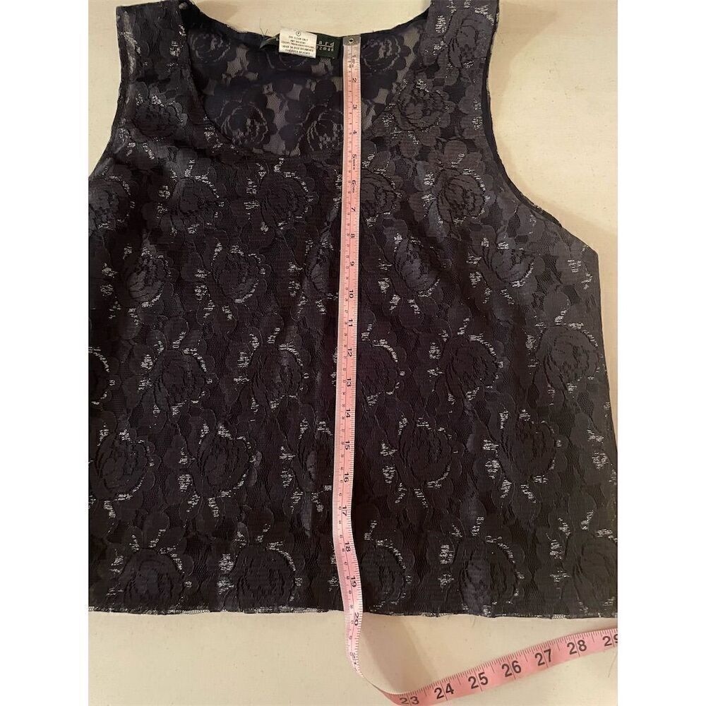 *3/$15 Harve Benard Women's Black Sheer Lace Sleeveless Blouse Size 14 - Picture 10 of 10